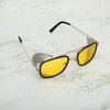 Square Yellow And Silver Sunglasses For Men And Women-SunglassesCraft