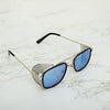 Square Aqua Blue And Silver Sunglasses For Men And Women-SunglassesCraft
