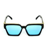 Rectangle Aqua Blue And Black Sunglasses For Men And Women-SunglassesCraft