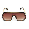 Rectangle Brown And Gold Sunglasses For Men And Women-SunglassesCraft