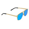 Rectangle Aqua Blue And Gold Sunglasses For Men And Women-SunglassesCraft