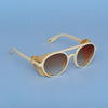 Round Brown And White Sunglasses For Men And Women-SunglassesCraft