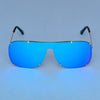 Rectangle Aqua Blue And Gold Sunglasses For Men And Women-SunglassesCraft