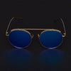 Round Blue And Gold  Sunglasses For Men And Women-SunglassesCraft