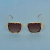 Brown And Gold Square Sunglasses For Men And Women-SunglassesCraft