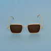 Gold And Brown Retro Square Sunglasses For Men And Women-SunglassesCraft