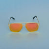 Rectangle Orange and Gold Sunglasses For Men And Women-SunglassesCraft