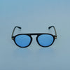Round Aqua Blue And Black Sunglasses For Men And Women-SunglassesCraft