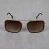 Metal Square Gold Brown Sunglasses For Men And Women-SunglassesCraft