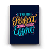 It's not About Perfect It's About Effort Quotes Art Frame for Wall Decor- SunglassesCraft