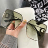 2021 Vintage Rimless Big Square Frame Retro Fashion Sunglasses For Unisex-SunglassesCraft