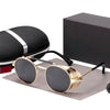 Vintage Polarized Brand Steampunk Style Retro Round Frame Fashion Cool Designer Sunglasses For Men And Women-SunglassesCraft