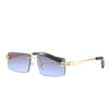 Trending Rectangle Black Blue Shades Brand Designer Fashion Small Square Sunglasses For Female Male -SunglassesCraft