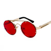 2019 Retro Brand Designer Vintage Alloy Round Frame Steampunk Sunglasses For Men And Women-SunglassesCraft
