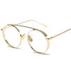 Round Thick Frame Transparent Lenses Classic Vintage Fashion Sunglasses For Unisex-SunglassesCraft