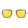 Stylish Square Yellow And Gold Retro Sunglasses For Men And Women-SunglassesCraft
