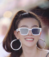 Stylish Square White Vintage Sunglasses For Men And Women-SunglassesCraft