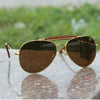 Brown, Gold Ovel Lightweight Comfortable Sunglasses For Men and Women-SunglassesCraft