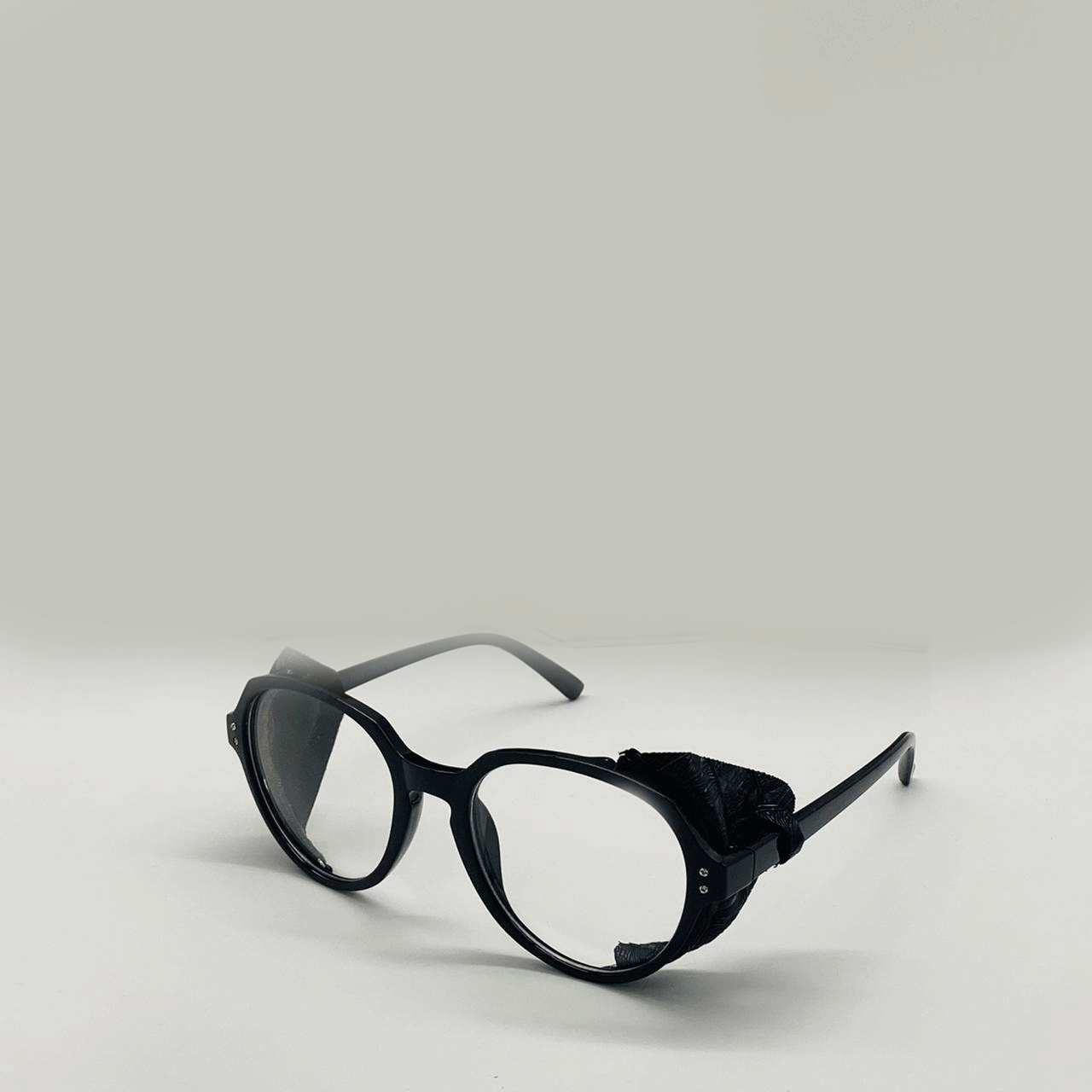 2021 Cool Vintage Side Leather Cap Oversized Round Sunglasses For