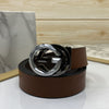 Two Tone Metal Round GG Leather Strap Belt-SunglassesCraft