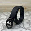 Two Tone Metal Round GG Leather Strap Belt-SunglassesCraft