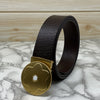 Flower Pattern Round Pin Buckle Leather Belt For Men-SunglassesCraft