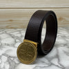 Vintage Round Buckle Belt With Leather Strap-SunglassesCraft