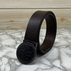 Vintage Round Buckle Belt With Leather Strap-SunglassesCraft