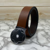 Flower Pattern Round Pin Buckle Leather Belt For Men-SunglassesCraft