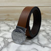 Vintage Round Buckle Belt With Leather Strap-SunglassesCraft