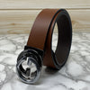 Two Tone Metal Round GG Leather Strap Belt-SunglassesCraft