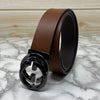 Two Tone Metal Round GG Leather Strap Belt-SunglassesCraft