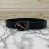 Round Jaguar Metal Buckle With Leather Strap Belt-SunglassesCraft