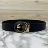 Two Tone Metal Round GG Leather Strap Belt-SunglassesCraft