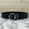 Two Tone Metal Round GG Leather Strap Belt-SunglassesCraft