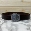 Vintage Round Buckle Belt With Leather Strap-SunglassesCraft