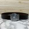 Flower Pattern Round Pin Buckle Leather Belt For Men-SunglassesCraft