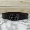 Two Tone Metal Round GG Leather Strap Belt-SunglassesCraft