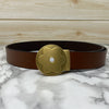 Flower Pattern Round Pin Buckle Leather Belt For Men-SunglassesCraft