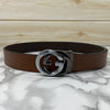 Two Tone Metal Round GG Leather Strap Belt-SunglassesCraft