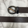 Round Jaguar Metal Buckle With Leather Strap Belt-SunglassesCraft