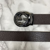 Two Tone Metal Round GG Leather Strap Belt-SunglassesCraft