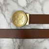 Vintage Round Buckle Belt With Leather Strap-SunglassesCraft