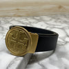 Vintage Round Buckle Belt With Leather Strap-SunglassesCraft