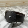 Flower Pattern Round Pin Buckle Leather Belt For Men-SunglassesCraft