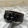 Two Tone Metal Round GG Leather Strap Belt-SunglassesCraft