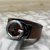 Two Tone Metal Round GG Leather Strap Belt-SunglassesCraft