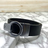 Round Lock Pattern Pressing Buckle With Leather Strap-SunglassesCraft
