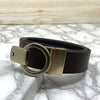 Round Lock Pattern Pressing Buckle With Leather Strap-SunglassesCraft