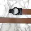 Round Lock Pattern Pressing Buckle With Leather Strap-SunglassesCraft